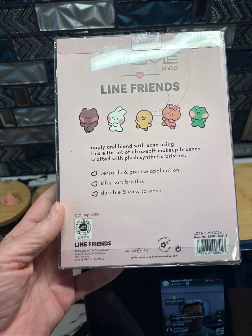 The Crème Shop x LINE FRIENDS Pink & White Best of Friends 5-Piece Brush Set